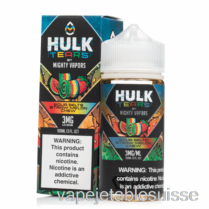 Vape Suisse Ceintures Aigre Paille Melon à Mâcher - Larmes De Hulk - 100ml 3mg